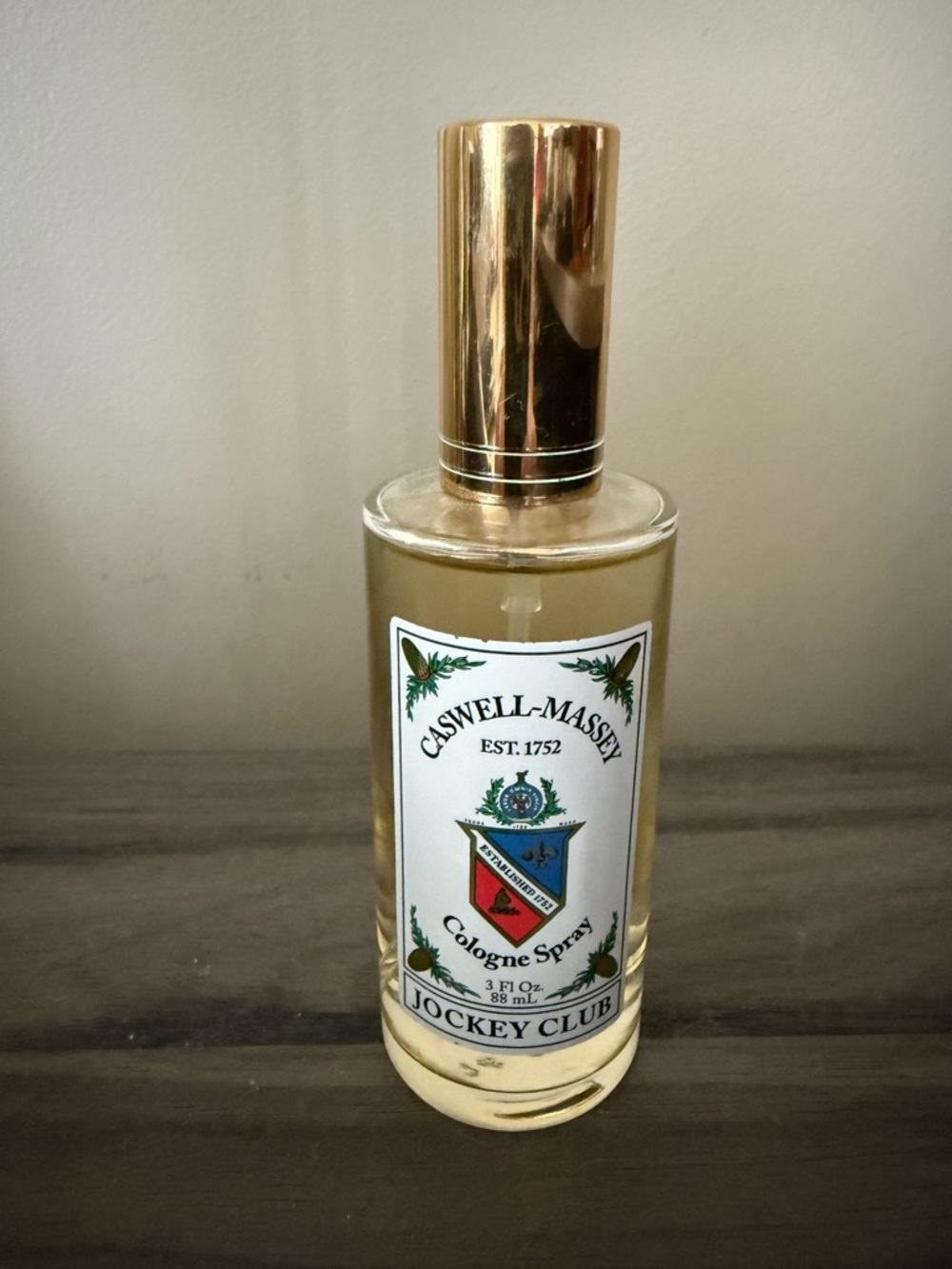 Jockey Clear Glass Cologne Bottle with Gold Cap